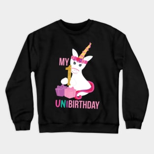 My First UNIBIRTHDAY - Unicorn Birthday party Crewneck Sweatshirt